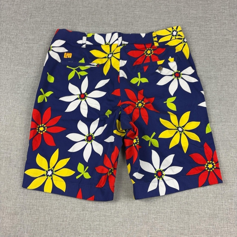 Loudmouth Shorts Mens 36 Multicolor Hawaiian Floral Chino Golf Stretch 10 Inseam - Picture 5 of 8